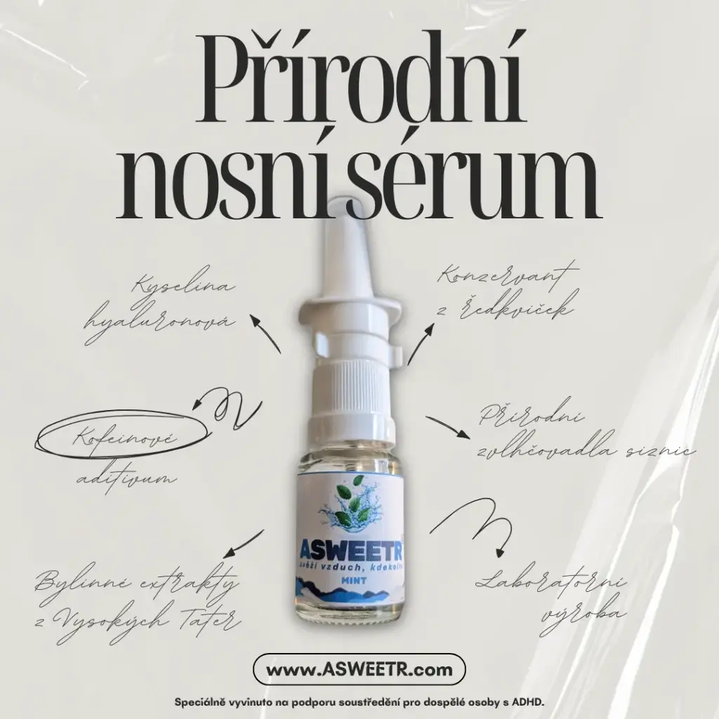 ASWEETR - Přírodní Nosní Sérum (Báze + Kofeinové Aditivum)
