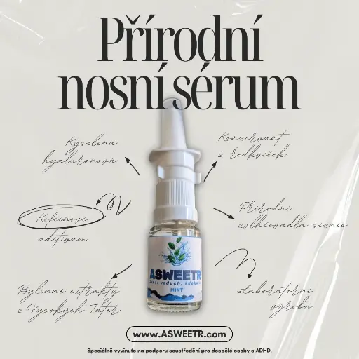 ASWEETR - Přírodní Nosní Sérum (Báze + Kofeinové Aditivum)